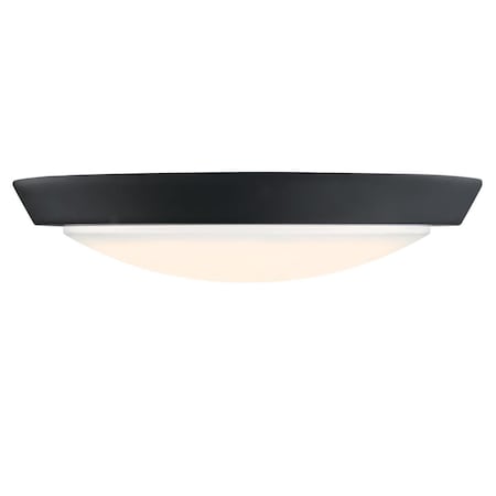Westinghouse Fixture Ceiling LED Dimmable Flush-Mount 20W Trad 11In, Matte Black Acrylic Shd 6117400
